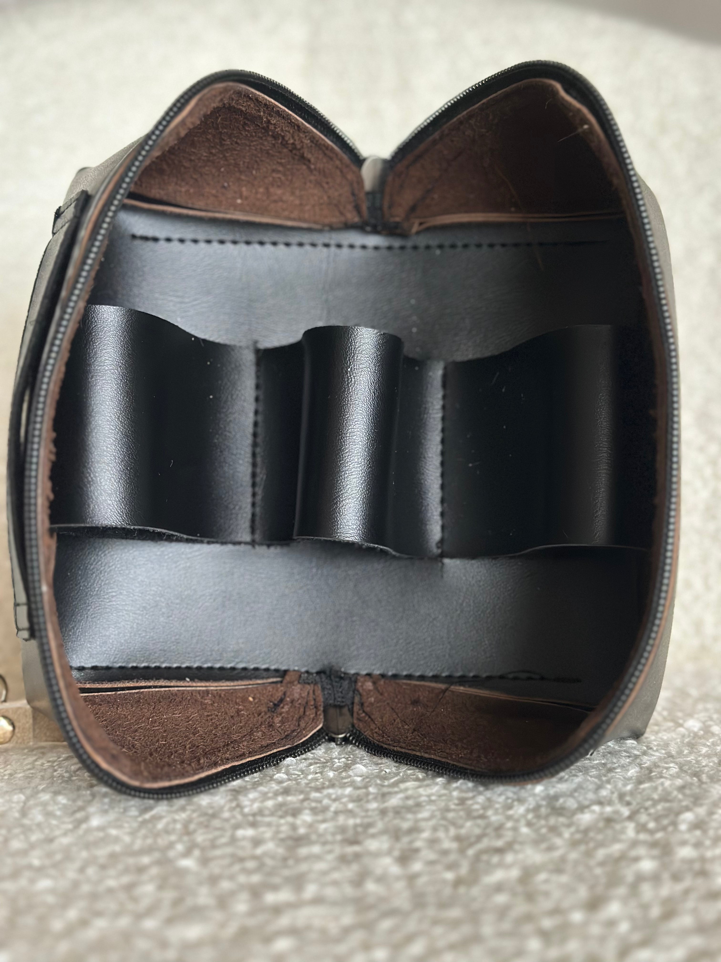 Deri Çoklu Gözlük ve Seyahat Çantası | Siyah