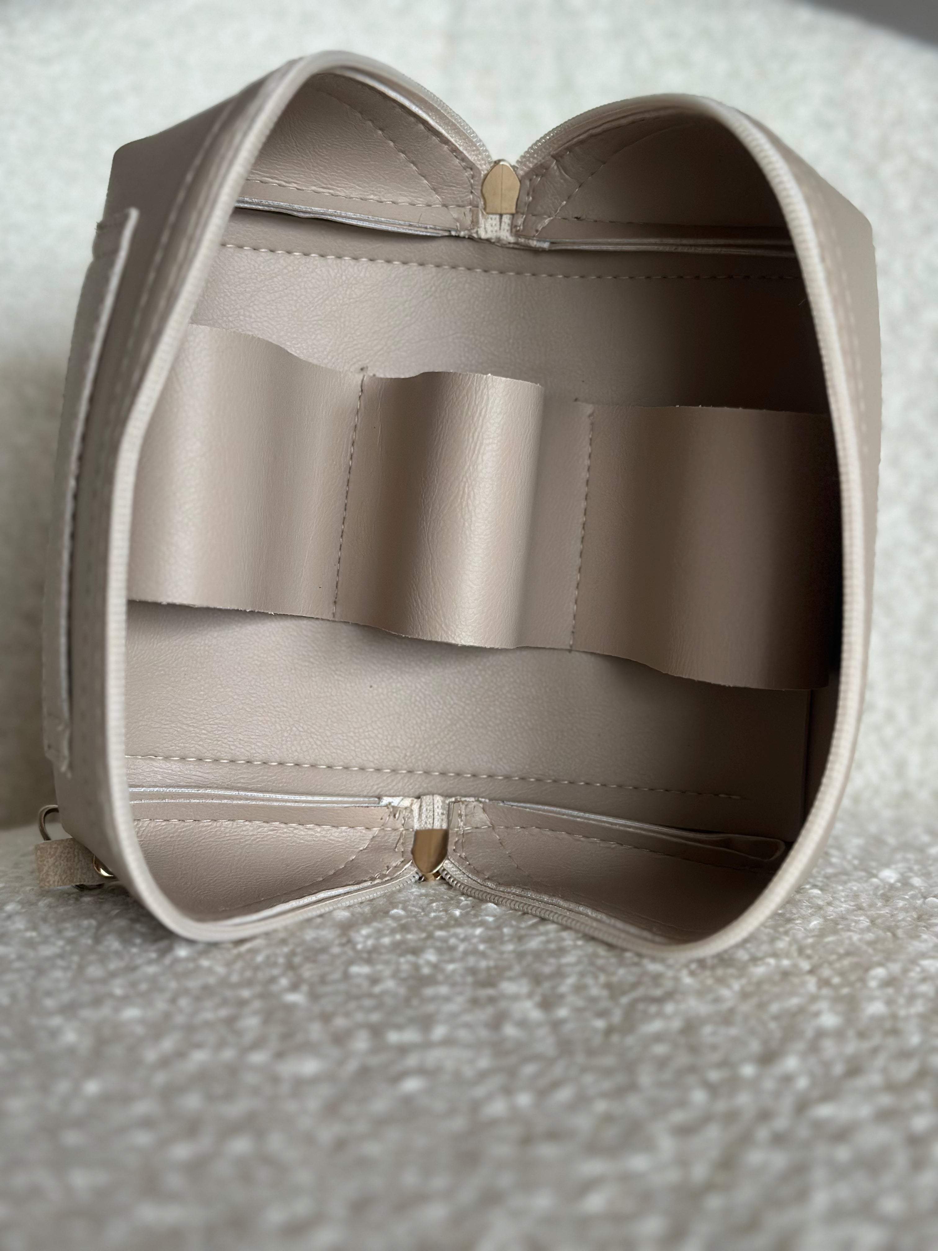 Deri Çoklu Gözlük ve Seyahat Çantası | Bej