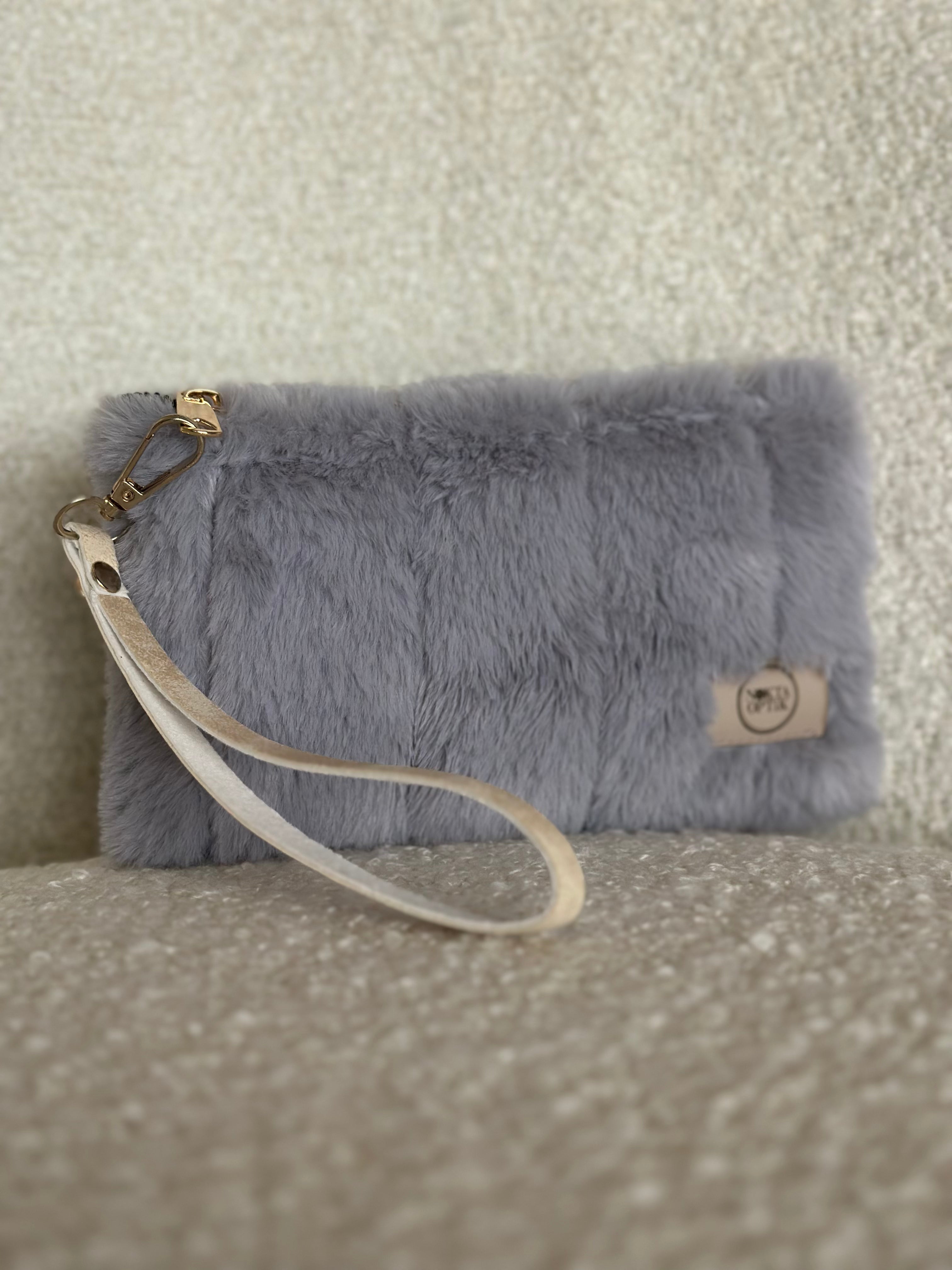 Soft Touch Peluş Gözlük ve Seyahat Çantası | Gri